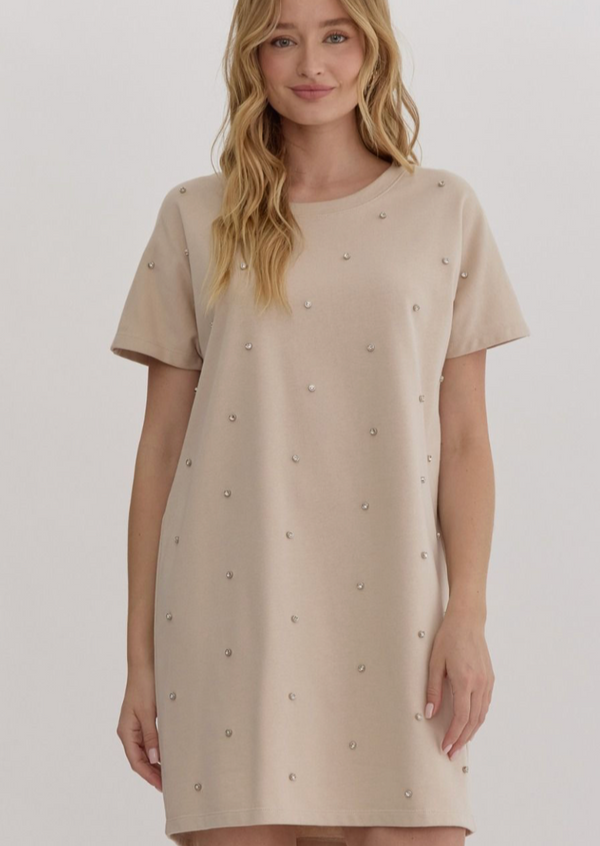 Rhinestone T-shirt Dress