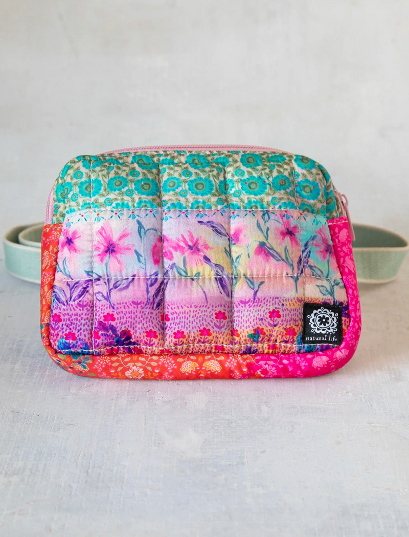 Puffer Belt Bag - Pink Watercolor