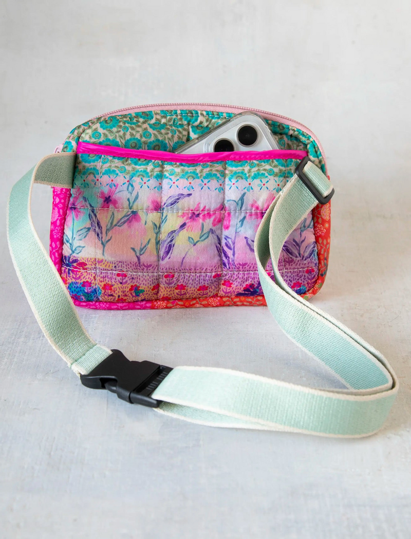 Puffer Belt Bag - Pink Watercolor