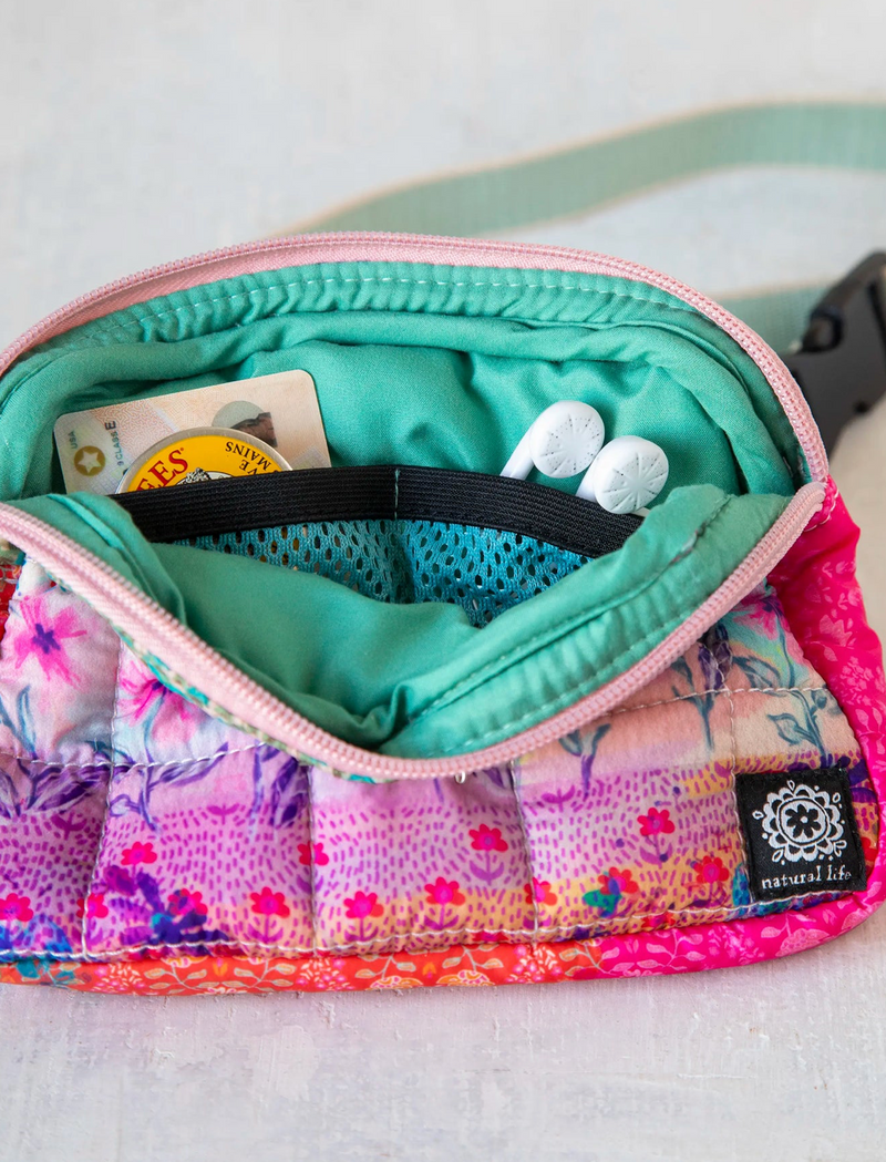 Puffer Belt Bag - Pink Watercolor