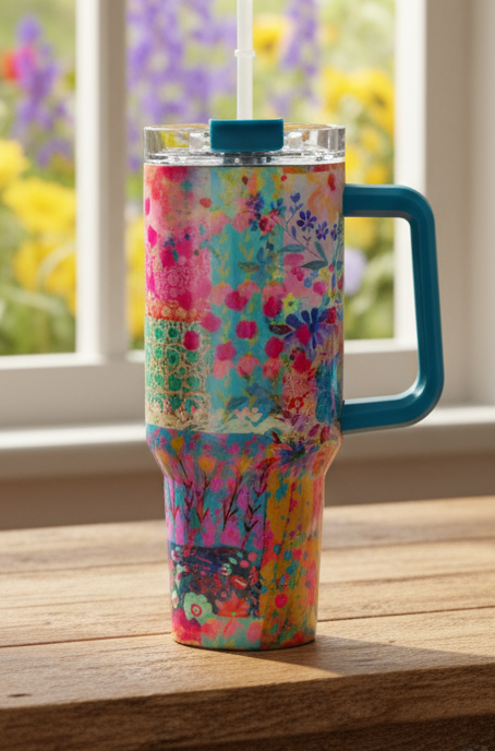 40 oz Watercolor Floral Tumbler