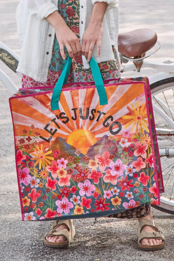 Jumbo Zip Tote - Let's Just Go