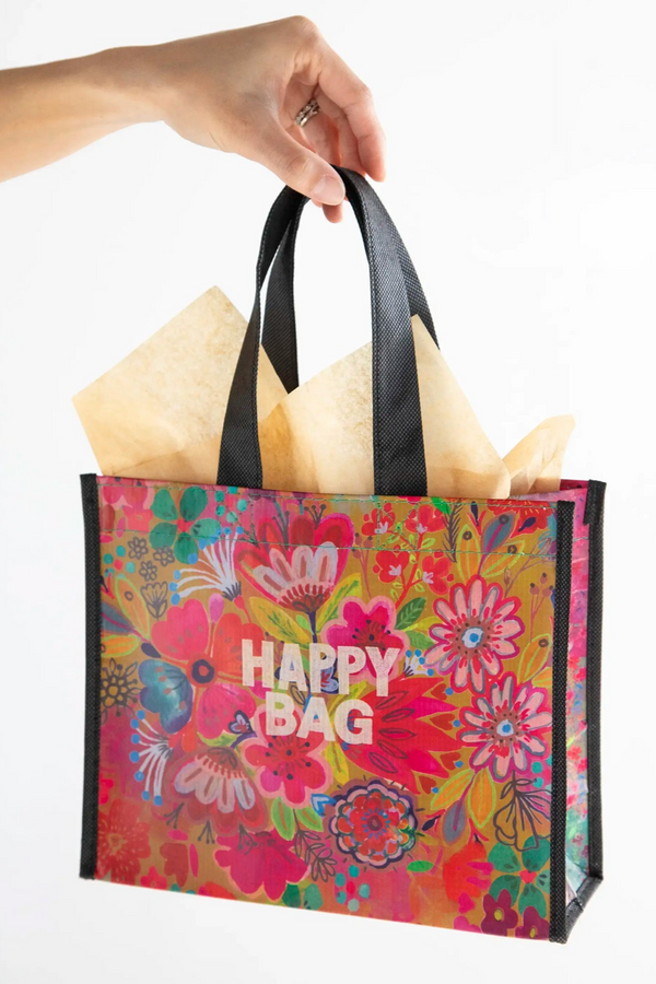 Reusable Medium Happy Bag - Olive Floral