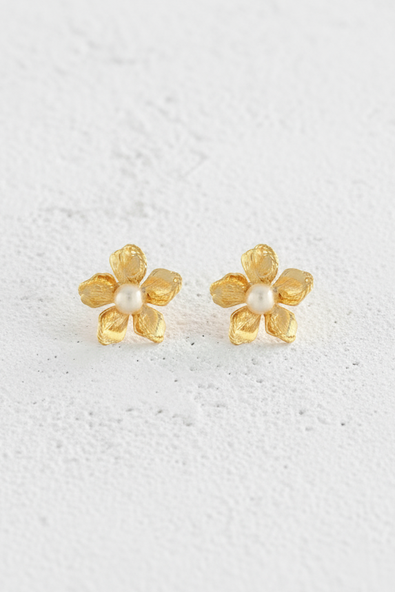 Flower w/Pearl Earrings