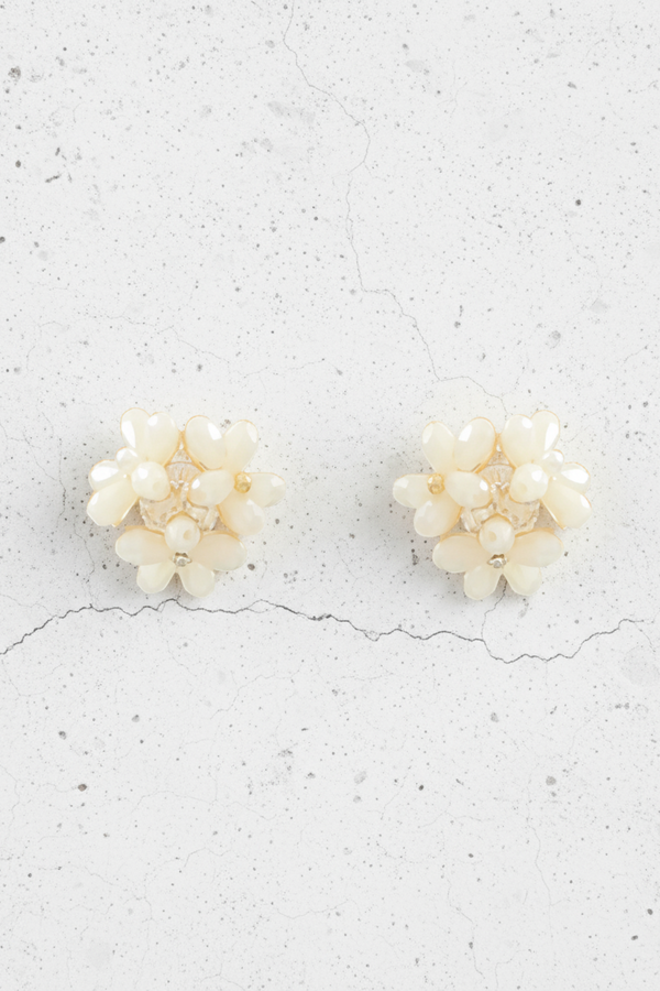 Beads Glass Flower Earrings