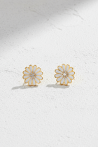 Crystal & Flower Earring - White
