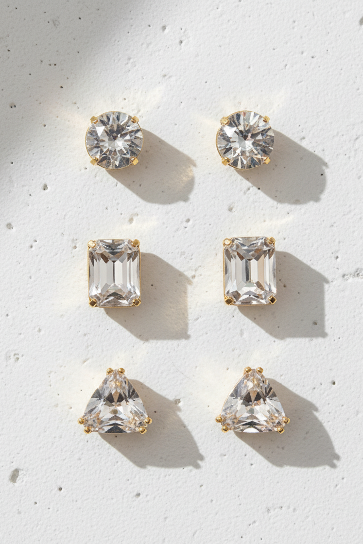 Glass Multi Shape Earring Set