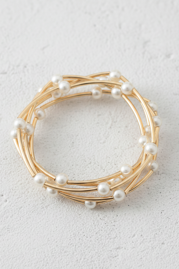 5 Row Pearl Bracelet