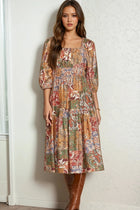 Boho Print Midi Dress