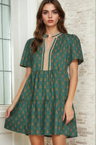 Green Split Front Flower Dress