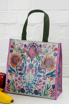 Insulated Lunch Bag - Cream Folk Flower