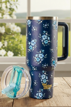 40 oz Navy Floral Tumbler