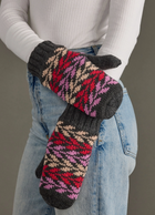 Grey/Pink Patterned Mittens