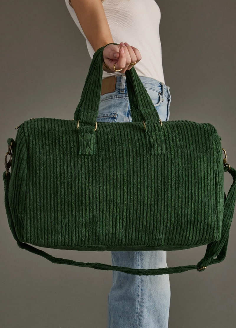 Green Corduroy Tote