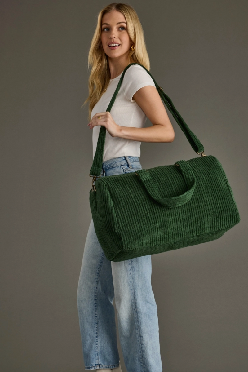 Green Corduroy Tote