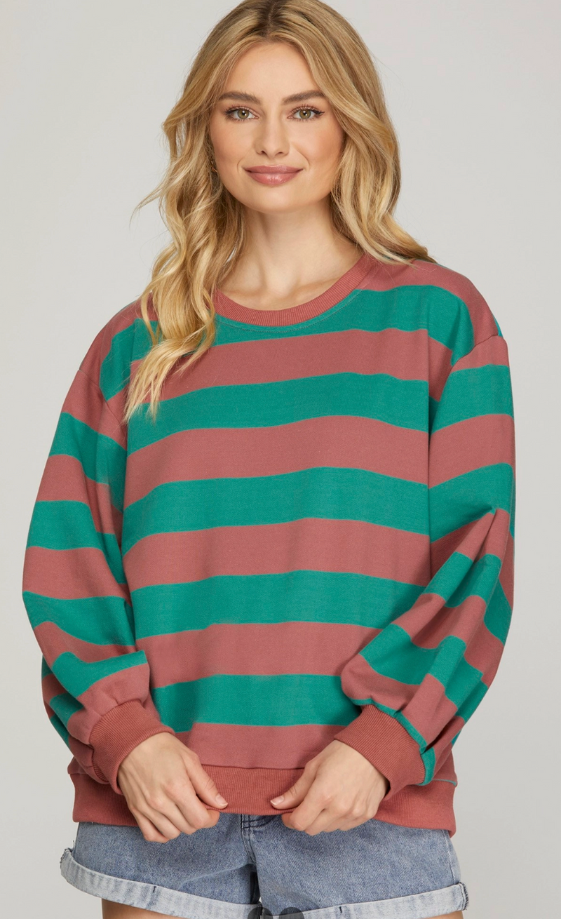 Wide Striped Sweatshirt