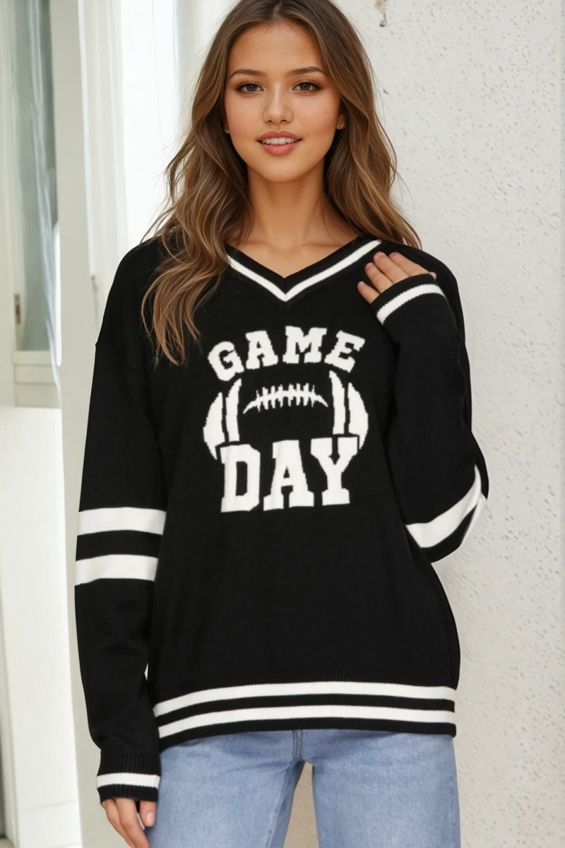Game Day Varsity Sweater Top