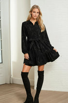 Jacquard Tie Waist Dress