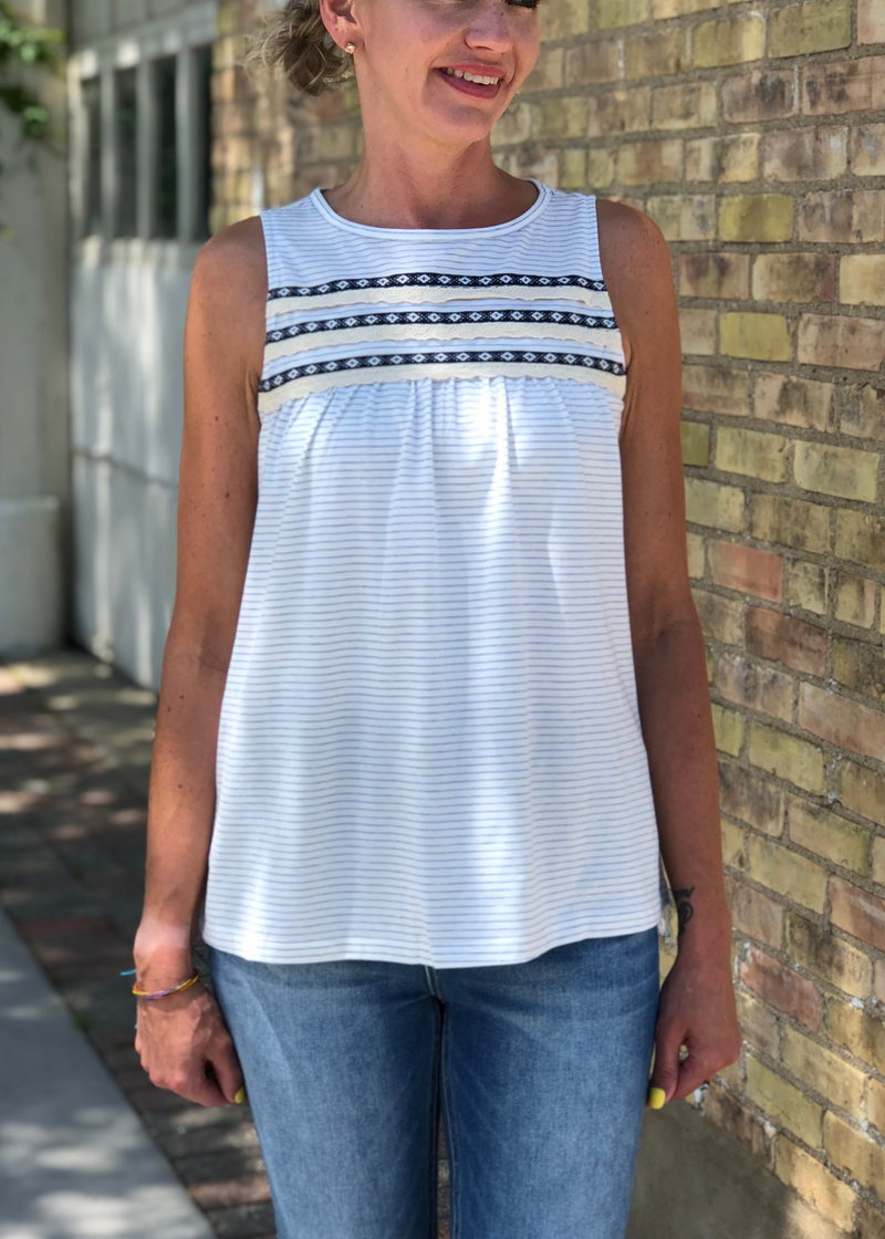 Scallop Crochet Trim Tank