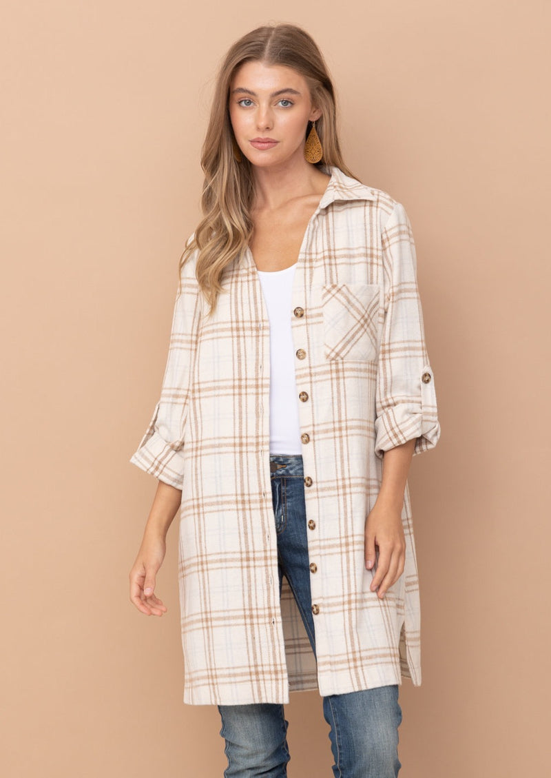 Ivory Plaid Shacket