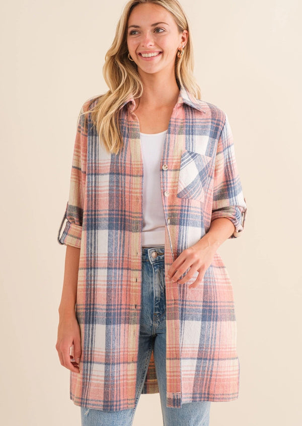 Pink Plaid Shacket