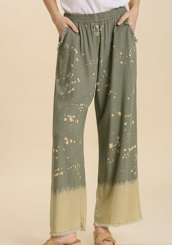 Linen Bleach Dye Pants