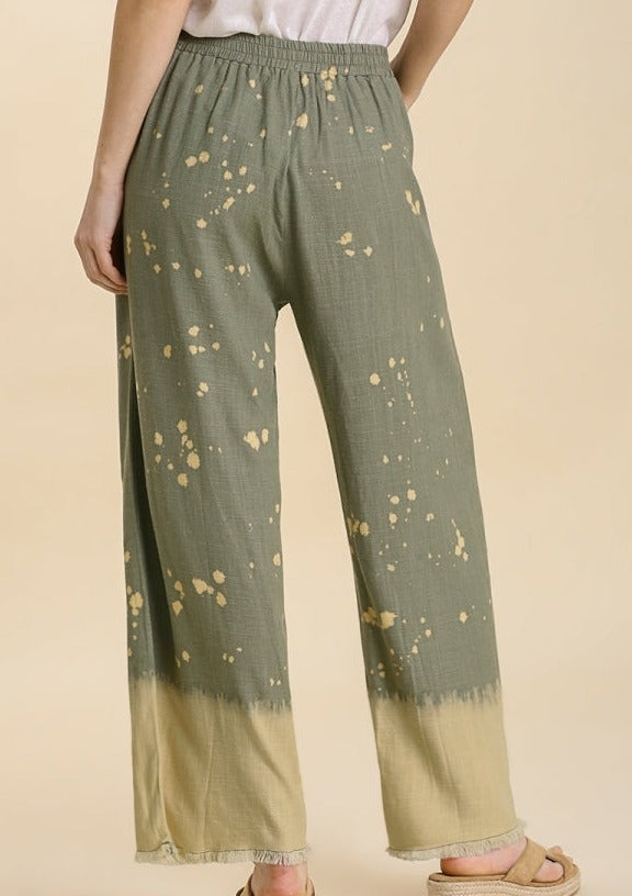 Linen Bleach Dye Pants