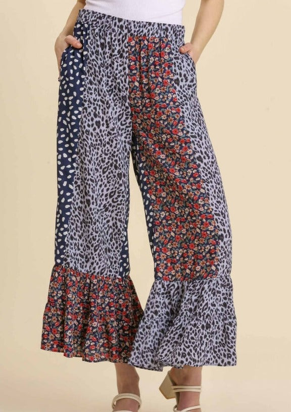 Animal Mix Print Pants