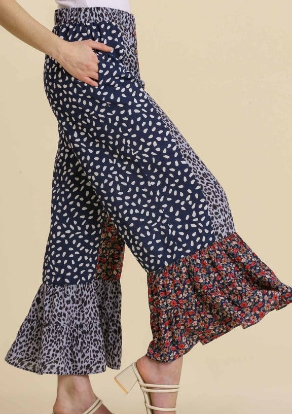 Animal Mix Print Pants