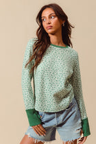 Textured Floral Knit Top