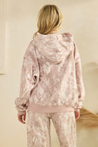 Printed Fleece Hoodie - Pink Camo