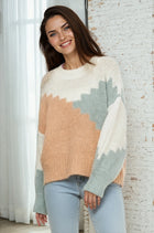 Colorblock Zig Zag Sweater