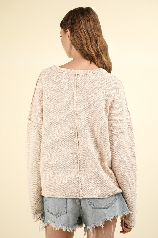 Mineral Washed Sweater - Beige