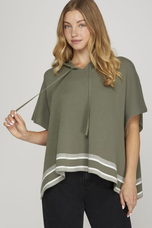 Loose Hoodie Sweater - Olive
