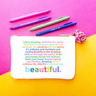 Life Is Amazing Colorblock Pouch