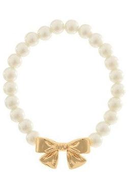 Bow & Pearl Bead Bracelet