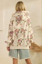 Printed Fleece Hoodie - Ivory Floral Mix