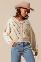 Cable Knit Raglan Detail Sweater