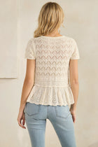 Lace Knit Peplum Top