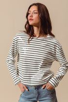 Holiday Sequins Striped Top