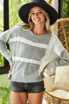 Striped Twist Knit Sweater