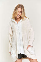 Zip Up Sweater Hoodie - Ivory