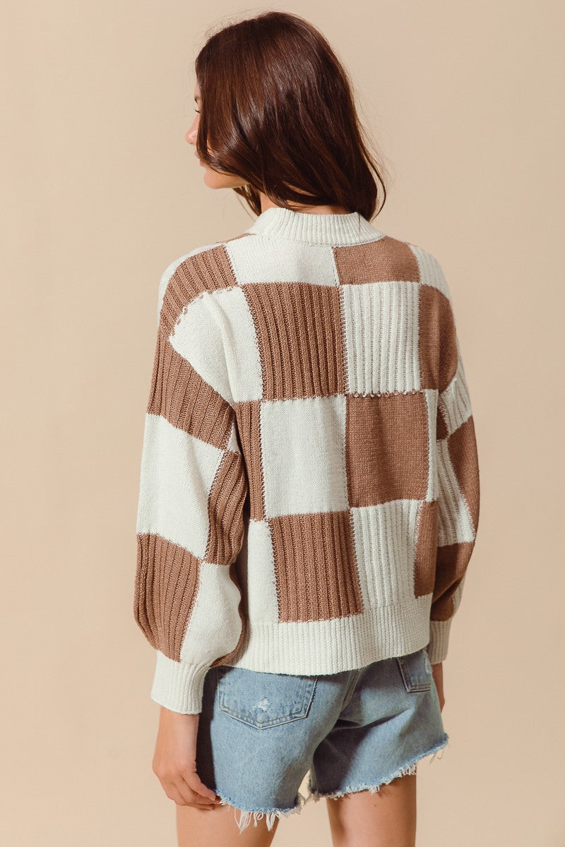 Checkered Neutral Sweater