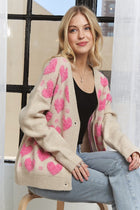 Fuzzy Heart Cardigan