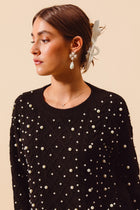 Pearl Embellished Sweater - Black