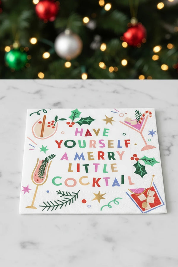 Holiday Cocktail Napkin - Merry Little Cocktail