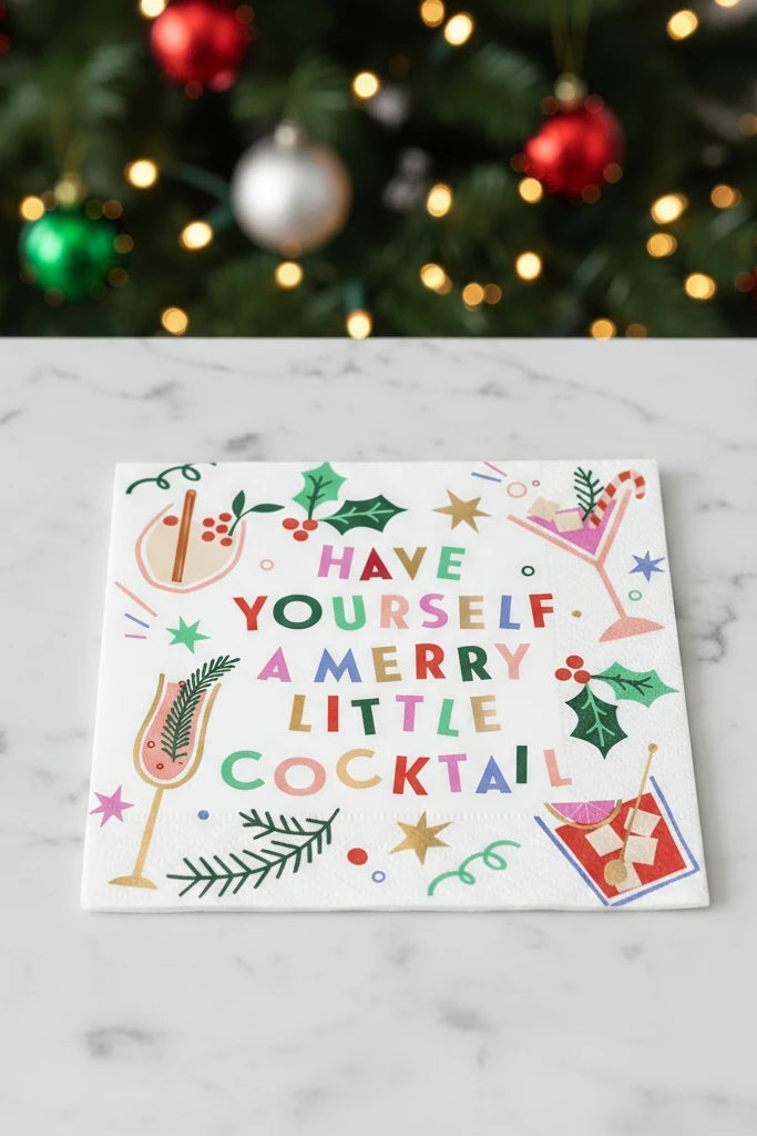 Holiday Cocktail Napkin - Merry Little Cocktail