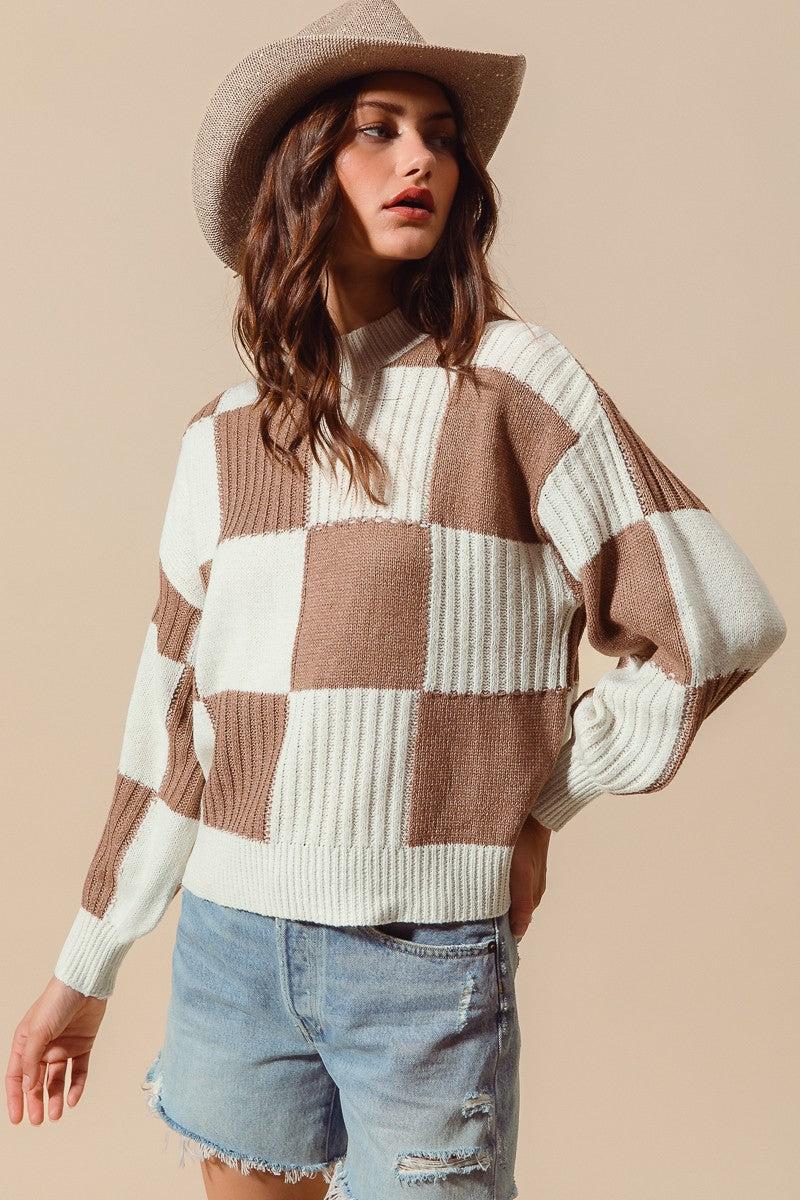 Checkered Neutral Sweater