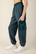 Patched Pocket Scuba Joggers - Midnight Green