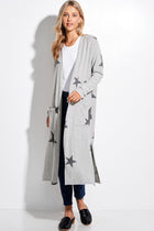 Brushed Star Cardi - Lt Grey